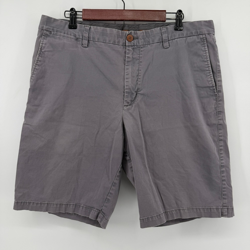 Tommy Bahama Boracay Chino Shorts Mens 38 Gray Stretch Cotton Flat Front Coastal